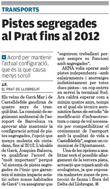 Not&iacute;cia publicada al diari AVUI el 14 de setembre de 2007